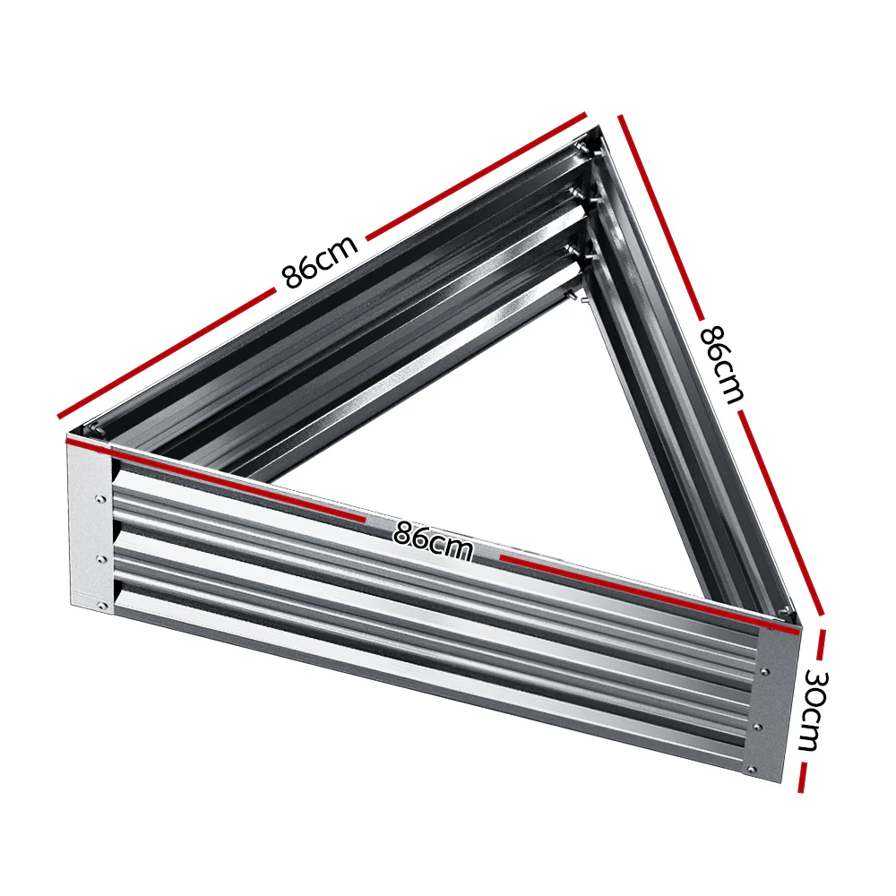 Garden Bed 86x86x30cm Planter Box Raised Container Galvanised Herb - Nurns