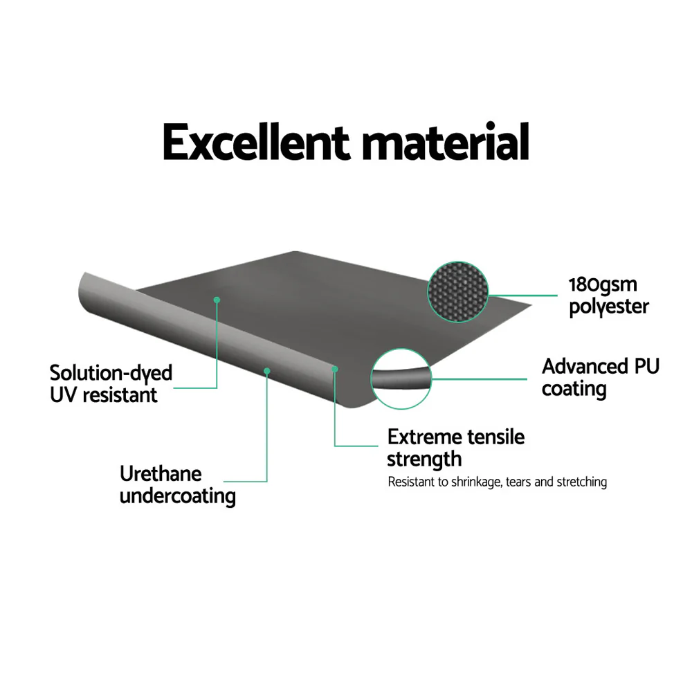 Instahut Side Awning Sun Shade Outdoor Retractable Privacy Screen 1.8x3M Grey - Nurns