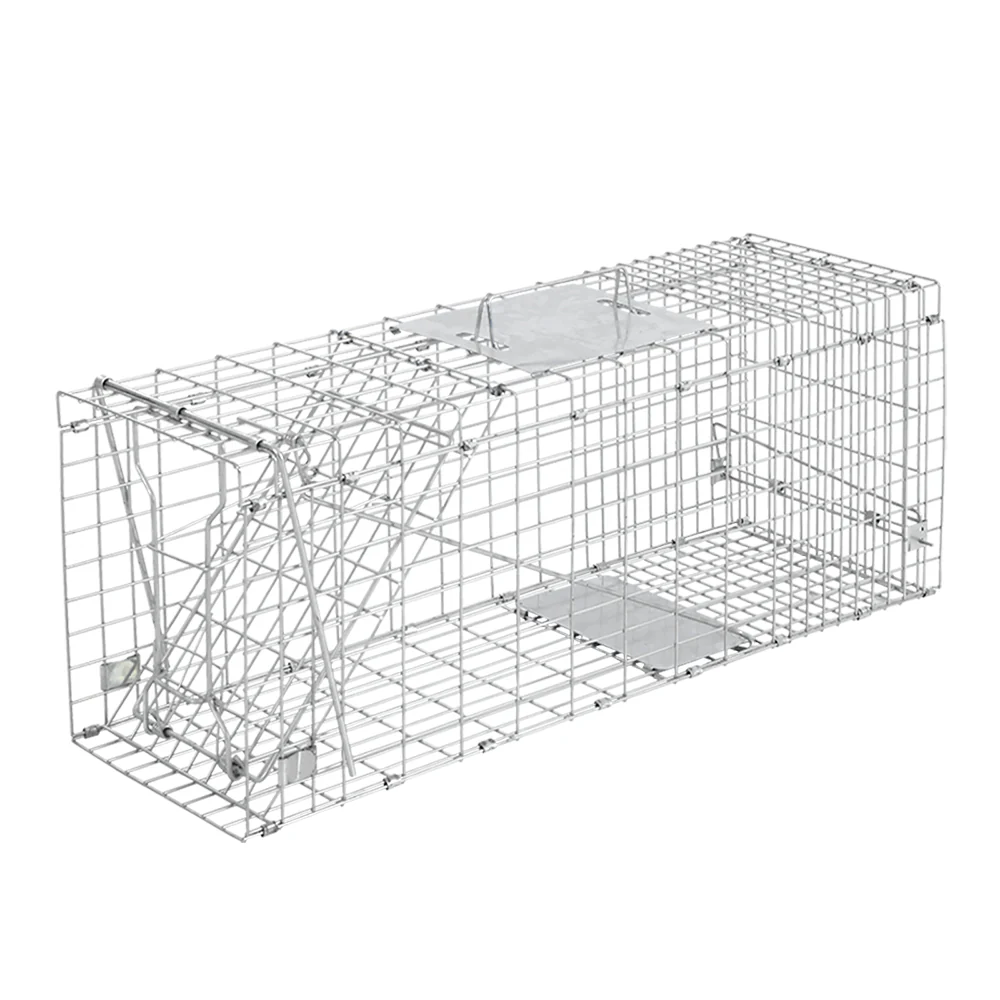 Humane Animal Trap Cage 94x34x36cm - Silver - Nurns