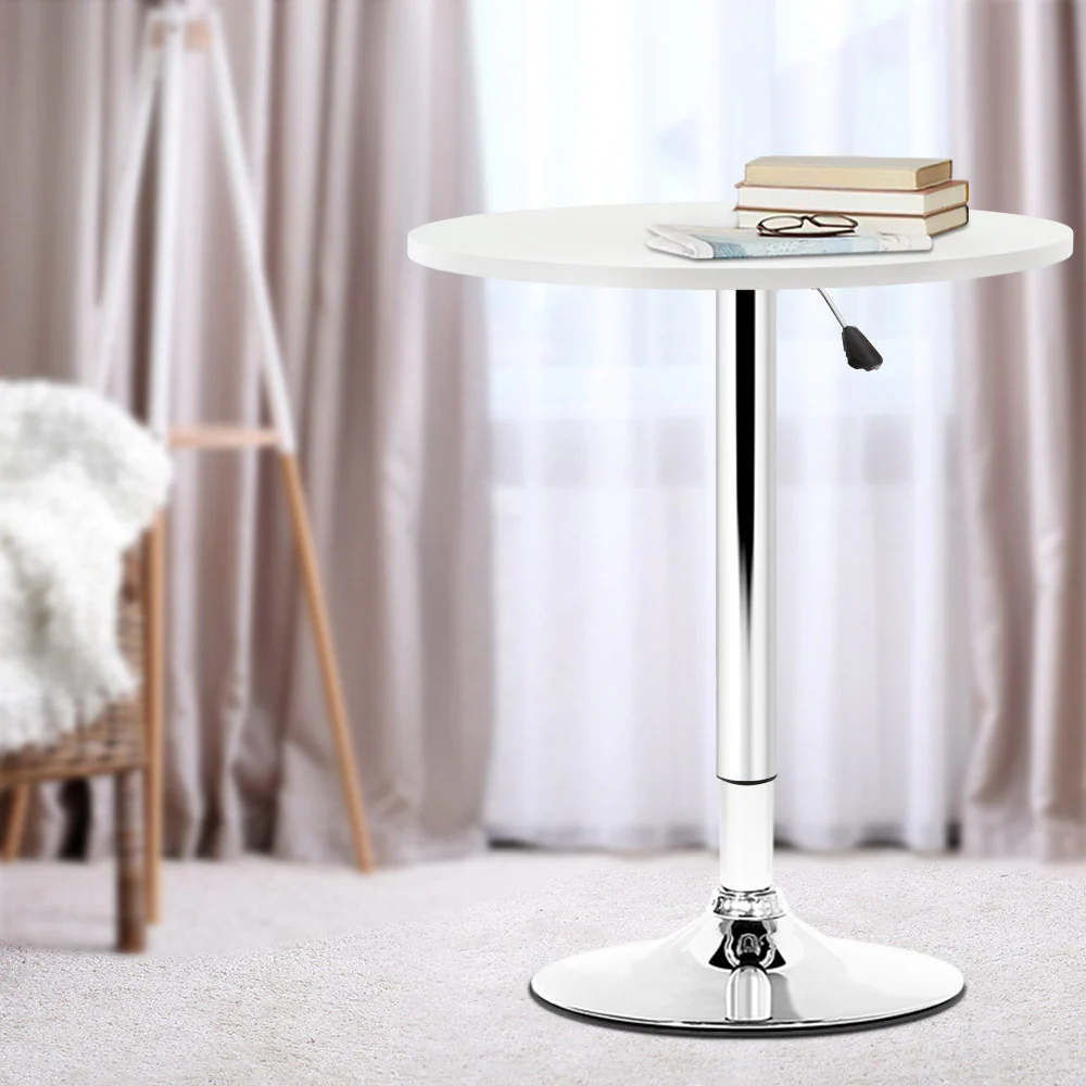 Bar Table Kitchen Tables Swivel Round Metal White - Nurns