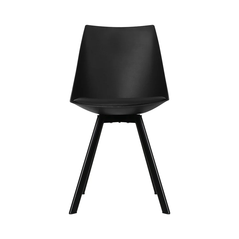 Kaylee Set of 2 Dining Chairs PU Leather Plastic Metal - Black - Nurns