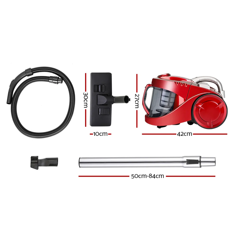 Devanti 2200W Bagless Vacuum Cleaner Red - Nurns