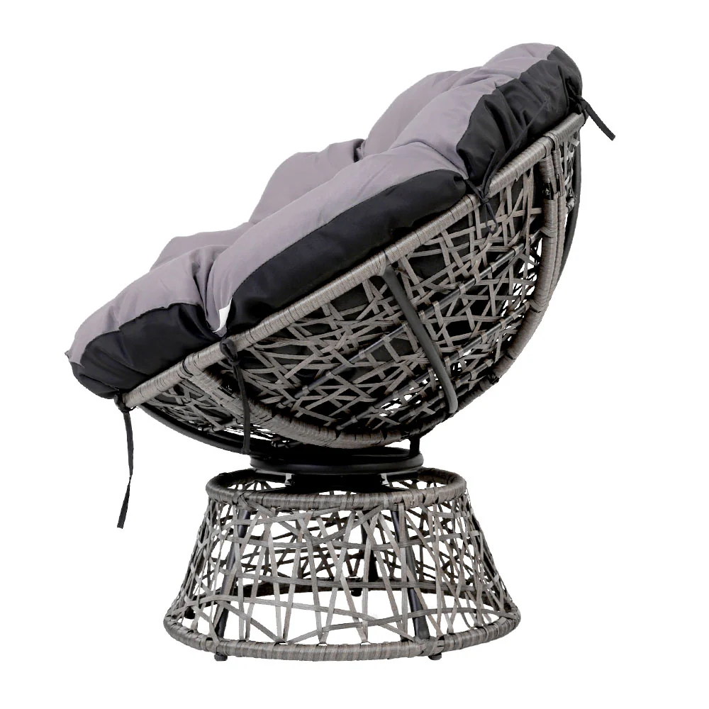 Outdoor Chairs Outdoor Furniture Papasan Chair Wicker Patio Garden - Grey - Nurns