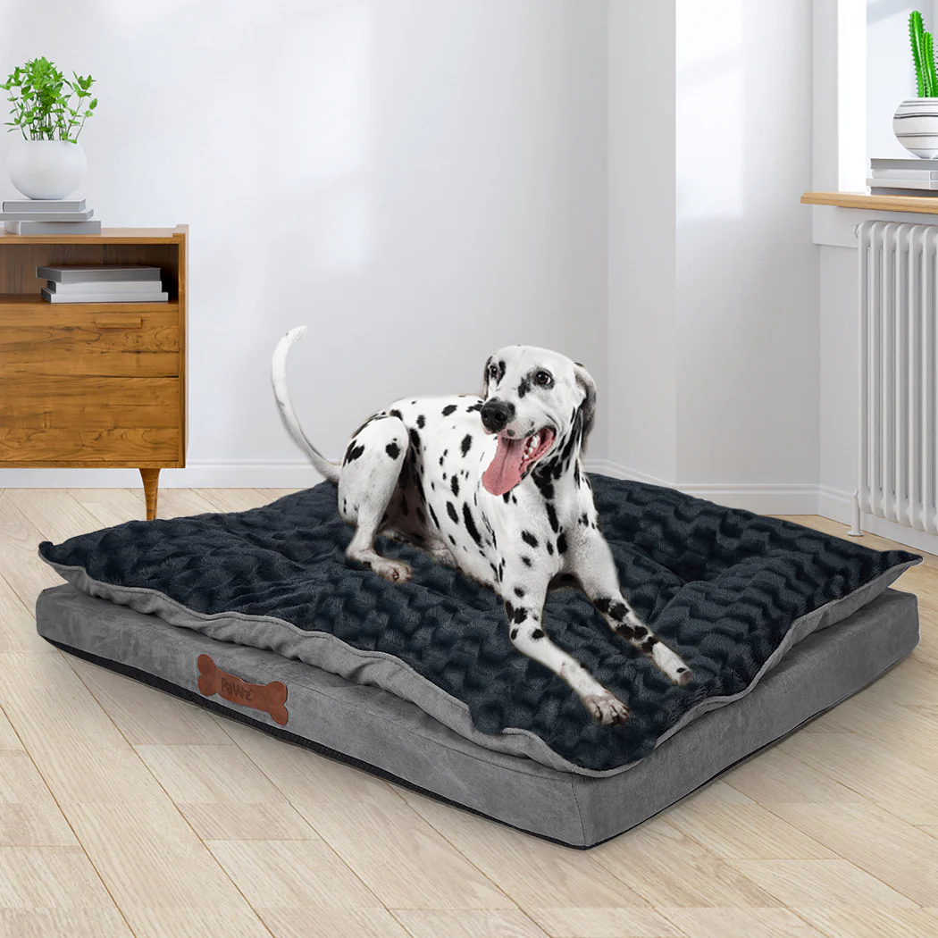 LARGE Dog Beds Calming Pet Removable - Grey - Nurns