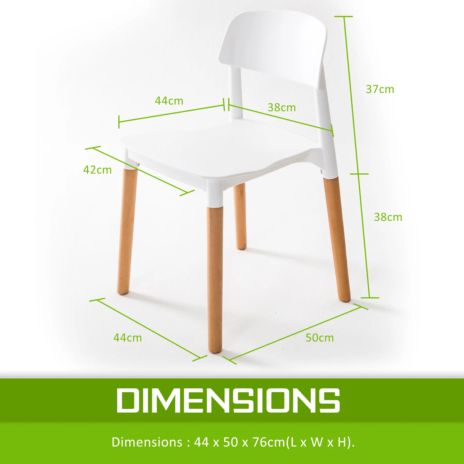 Mabel Set of 4 Retro Belloch Stackable Dining Cafe Chair - White - Nurns