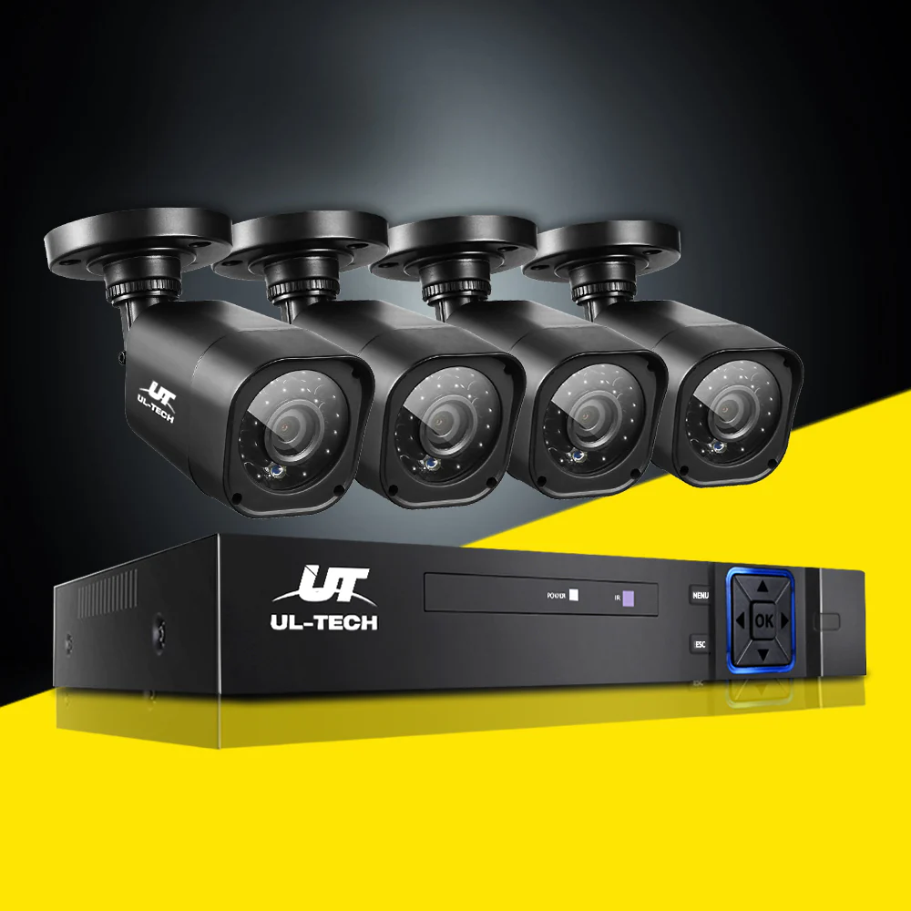 CCTV Security System 8CH DVR 4 Cameras 1080p - Nurns