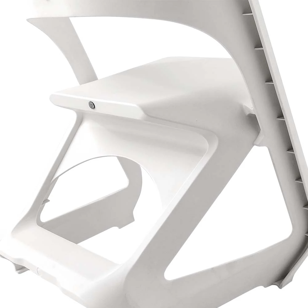 Kendall Set of 4 Dining Chairs Office Cafe Lounge Seat Stackable Plastic Leisure - White - Nurns