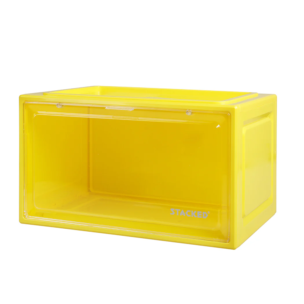 Stacked Sneaker Display Case Clear Shoe Yellow - Nurns