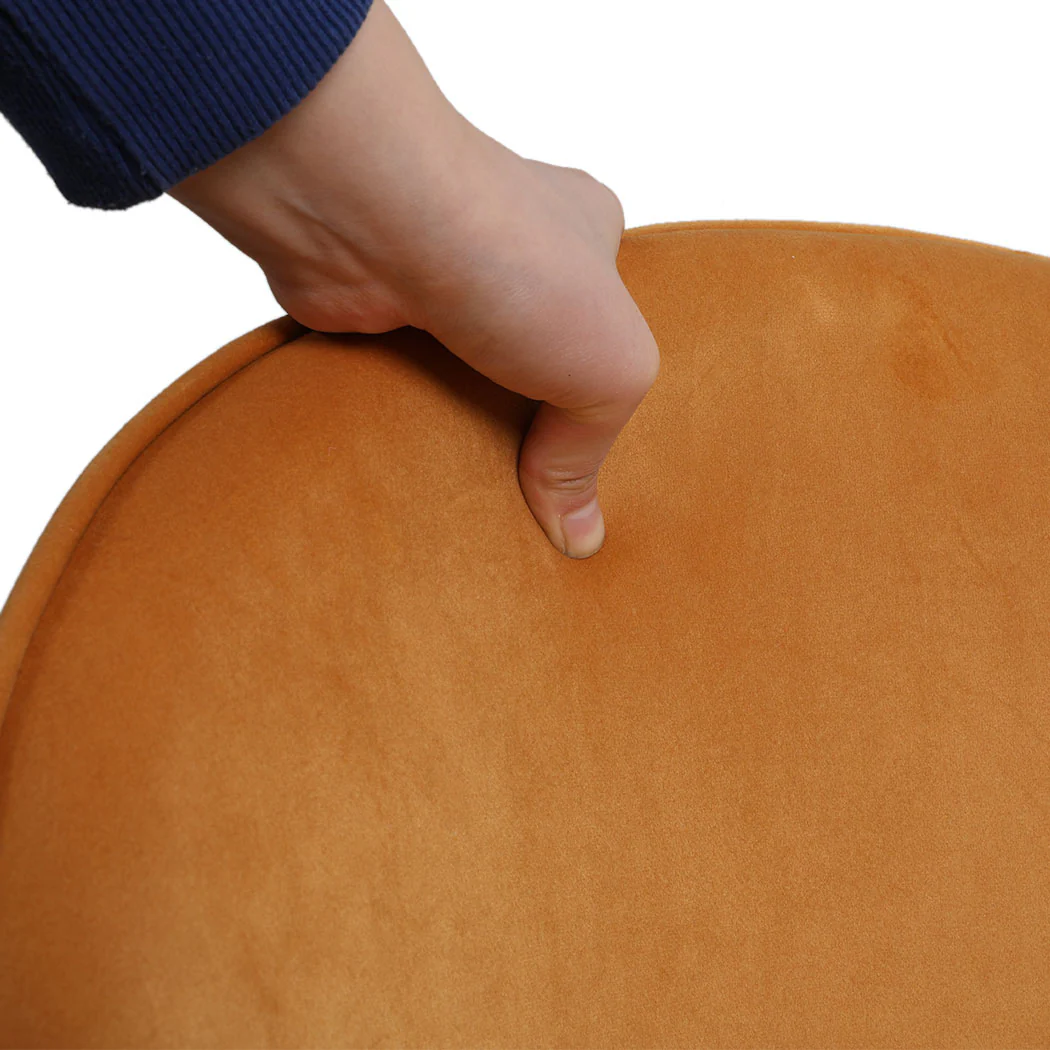 Cade Set of 2 Dining Chairs Seat Velvet French Provincial Kitchen Lounge - Mustard - Nurns