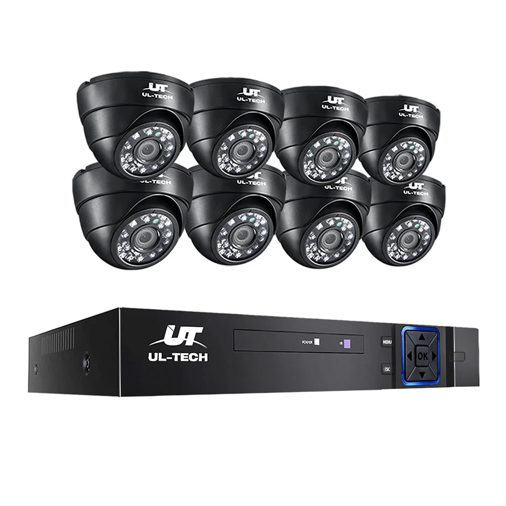 CCTV Security System 8CH DVR 8 Cameras 1080p - Nurns