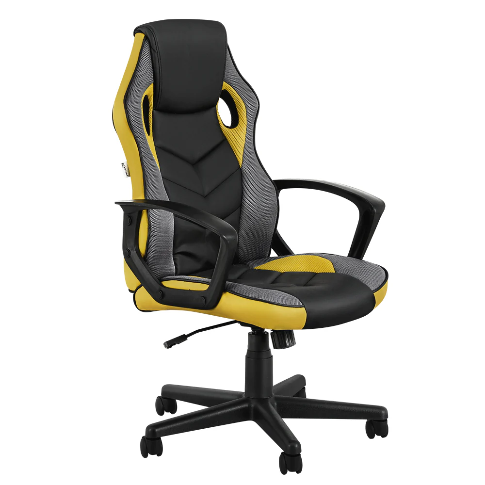Artiss Gaming Office Chair Computer Executive Racing Chairs High Back Yellow - Nurns