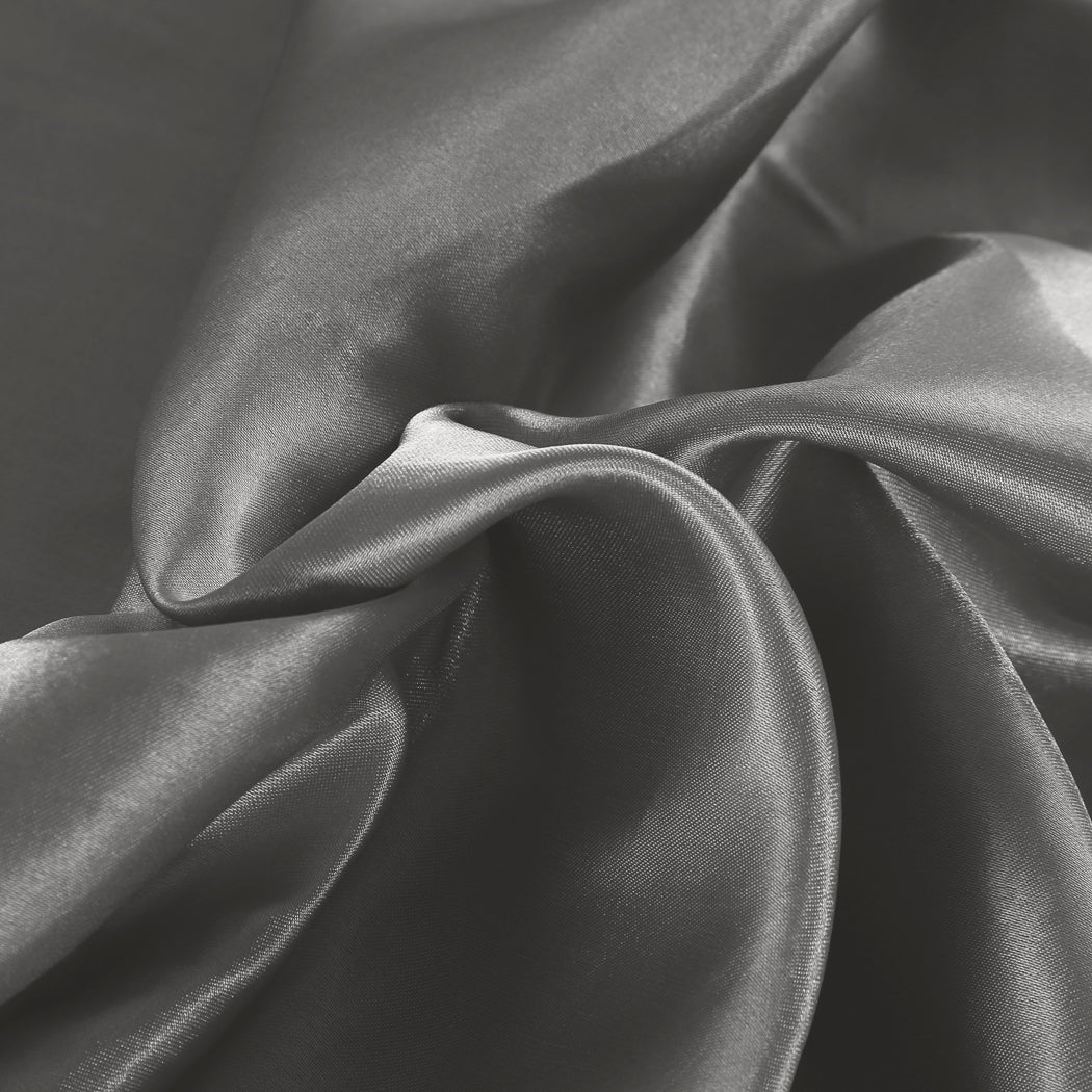 Queen Dreamz Silky Satin Sheets Fitted Flat Grey Dark Grey - Nurns