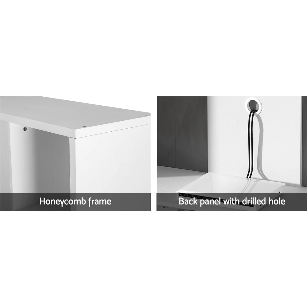 Bertram 183cm Entertainment Center Unit TV Stand TV Cabinet Open Shelves - White - Nurns