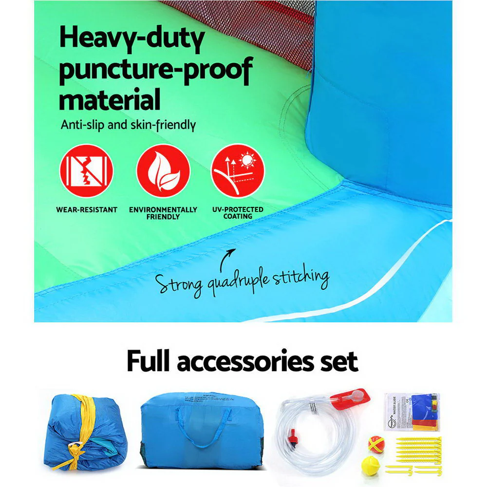 Happy Hop Inflatable Water Slide Jumping Trampoline Castle Bouncer Toy Splash - Nurns