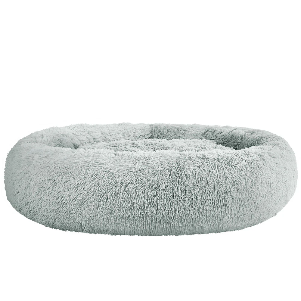 XLarge Dog Beds Pet 110cm Calming Soft Plush - Light Grey - Nurns