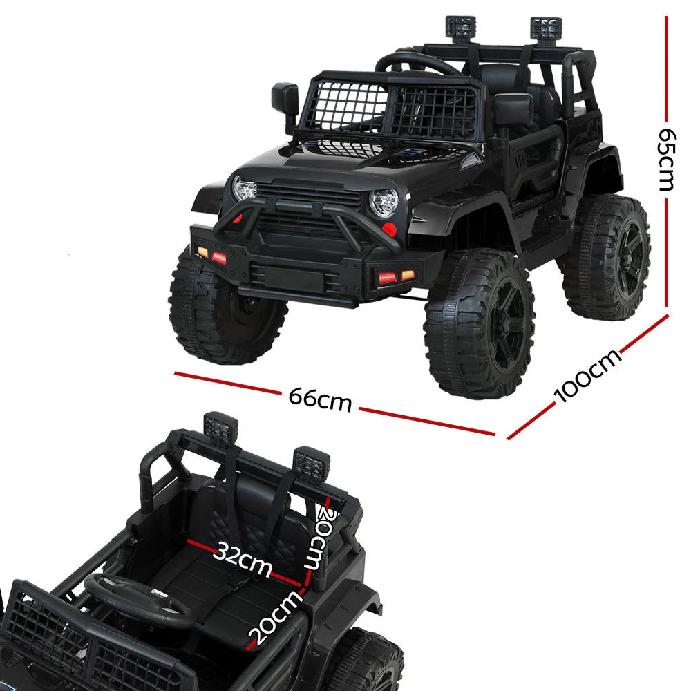 Kids Electric Ride On Car Jeep Toy Cars Remote 12V - Black - Nurns