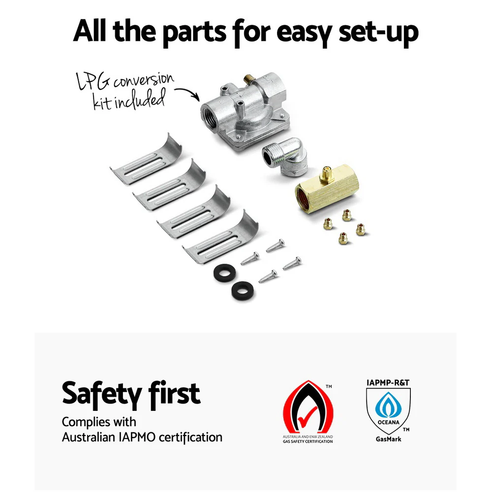 Devanti Gas Cooktop 90cm 5 Burner Silver - Nurns