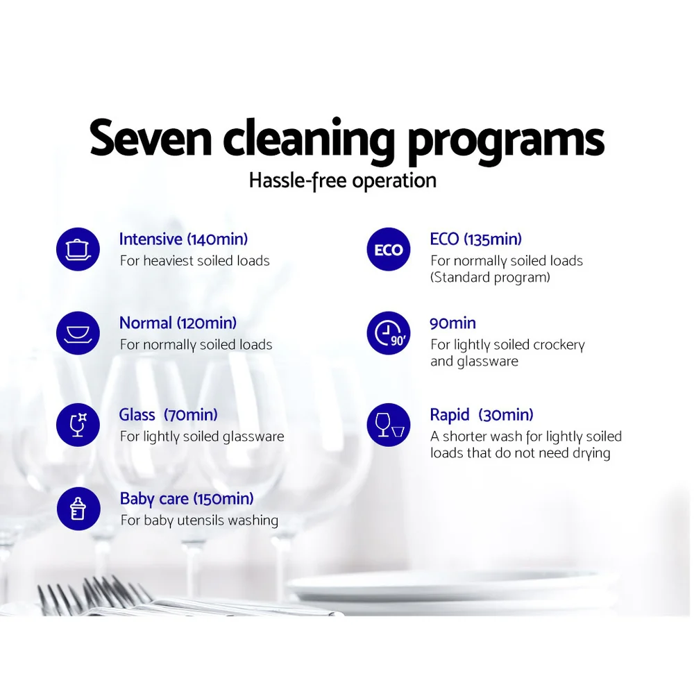 Devanti 6 Place Settings Benchtop Dishwasher Black - Nurns