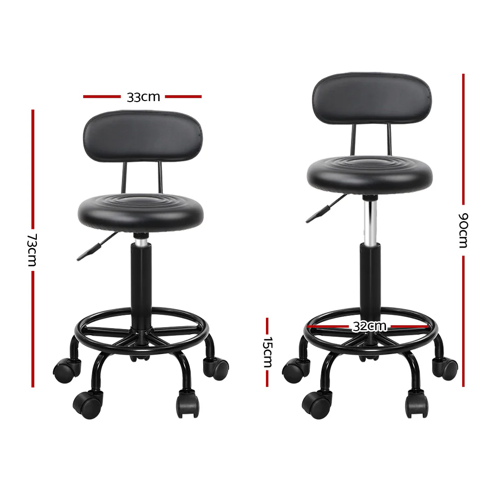 Salon Stool Swivel Chair Backrest - Nurns