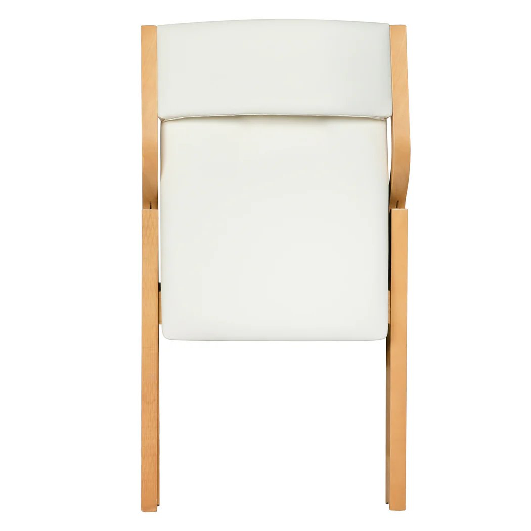 Romilly Set of 2 Dining Chairs Foldable PU - Beige - Nurns