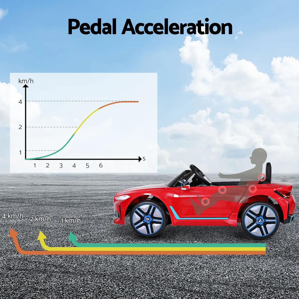 Kids Ride On Car BMW Licensed Sports Remote Control Electric Toys 12V - Red - Nurns