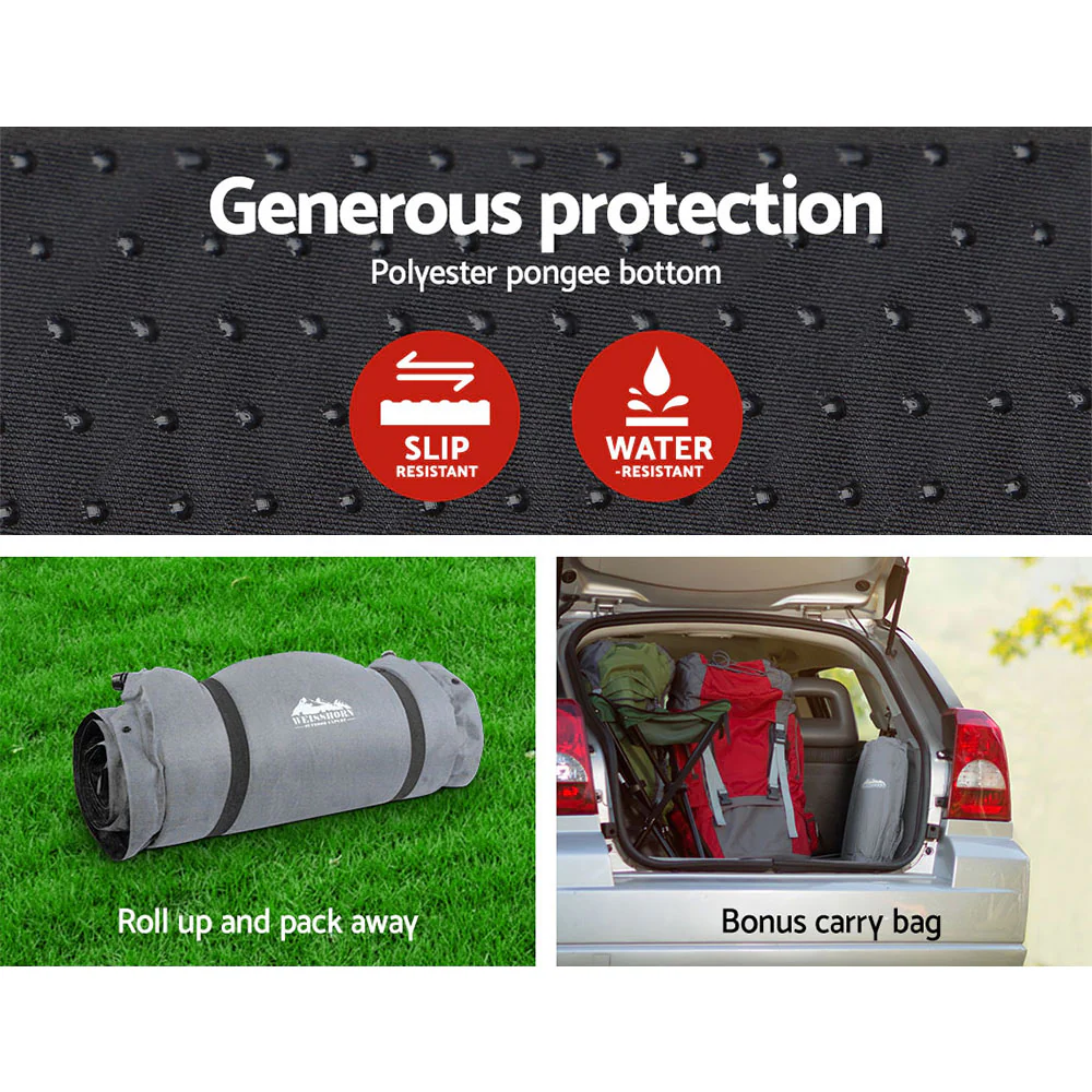 Self-Inflating Mattress Camping Sleeping Mat Air Bed Single Grey - Nurns