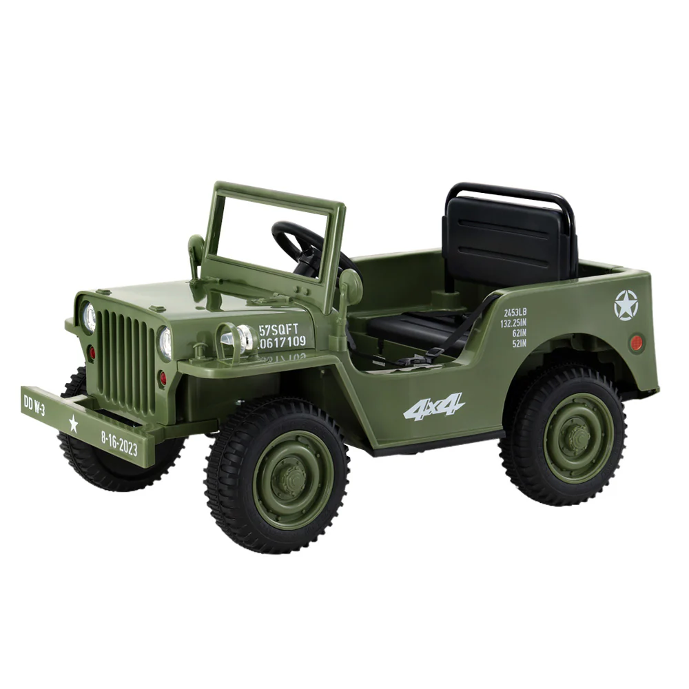 Kids Ride on Car Off Road Military Toy Cars 12V - Olive - Nurns