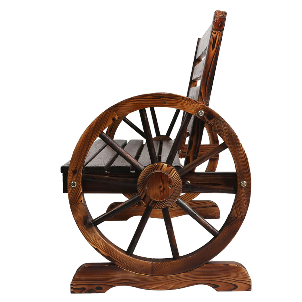 Theron Garden Bench Wooden Wagon Seat Outdoor Chair Lounge Patio Furniture - Brown - Nurns