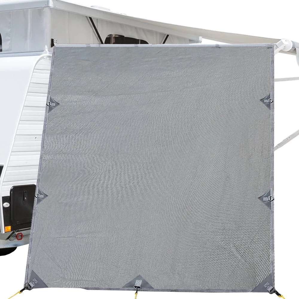 Caravan Privacy Screen Roll Out Awning 2.1x1.8M Sun Shade Pop Top End Wall Grey - Nurns