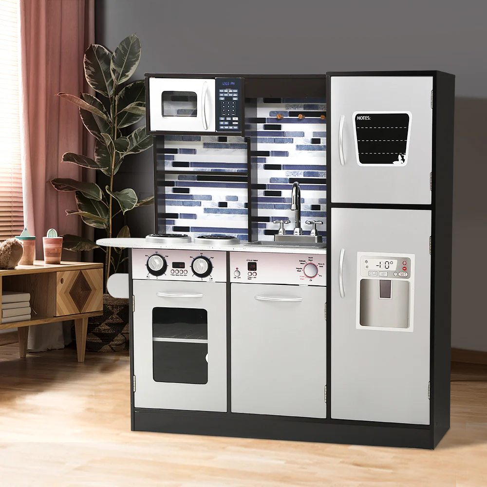 Kids Kitchen Wooden Pretend Play Set Toys Cooking Food Children Cookware - Nurns