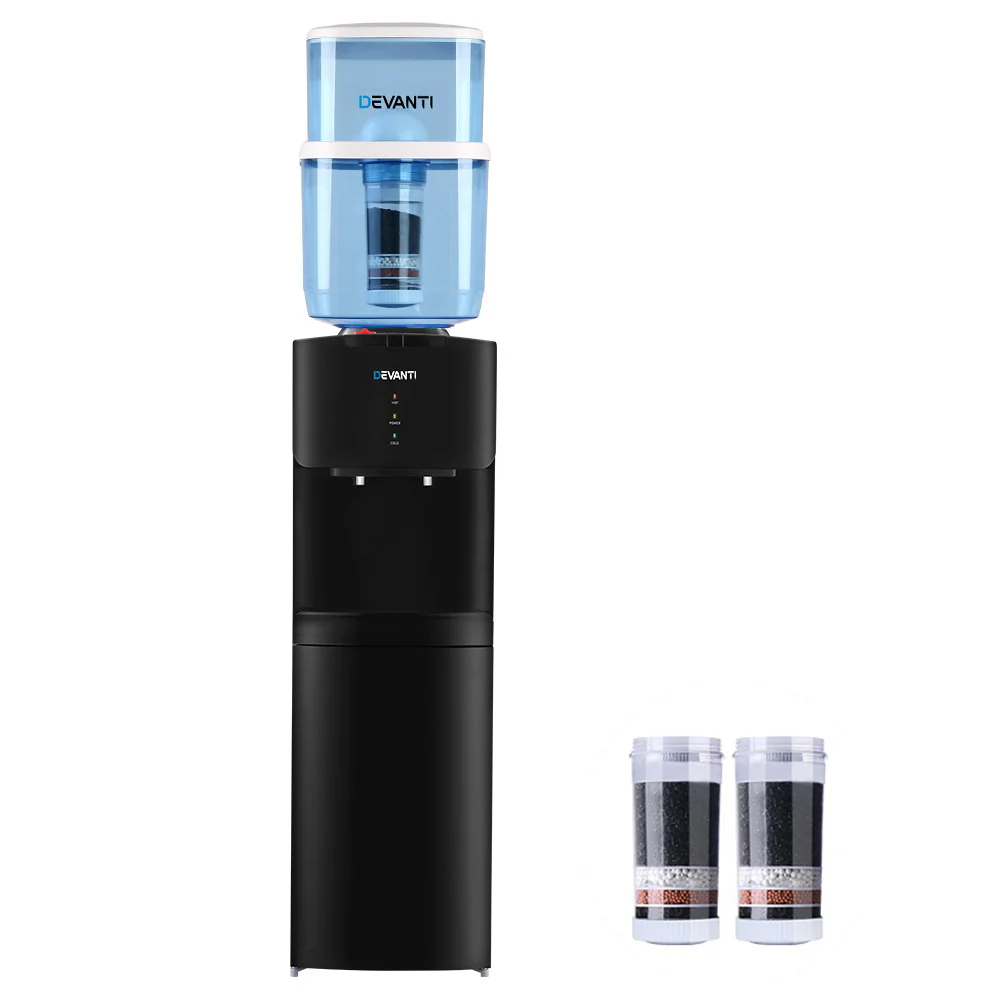 Devanti Water Cooler Dispenser Stand 22L Bottle Black with 2 Filter - Nurns