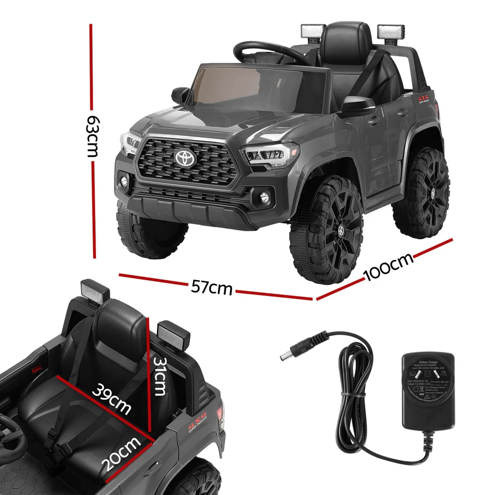 Kids Electric Ride On Car Toyota Tacoma Off Road Jeep Toy Cars Remote 12V - Grey - Nurns