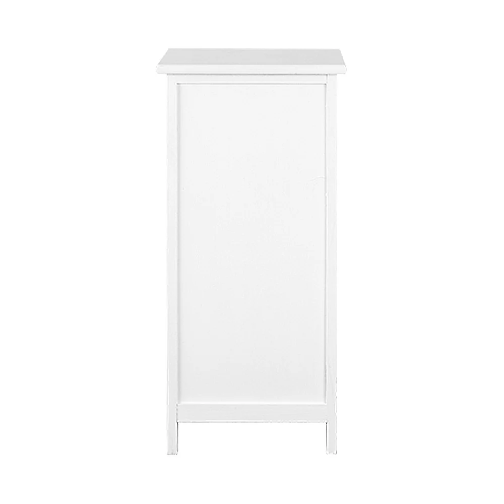 Fredericton Wooden Bedside Tables with 3 Drawers - White - Nurns