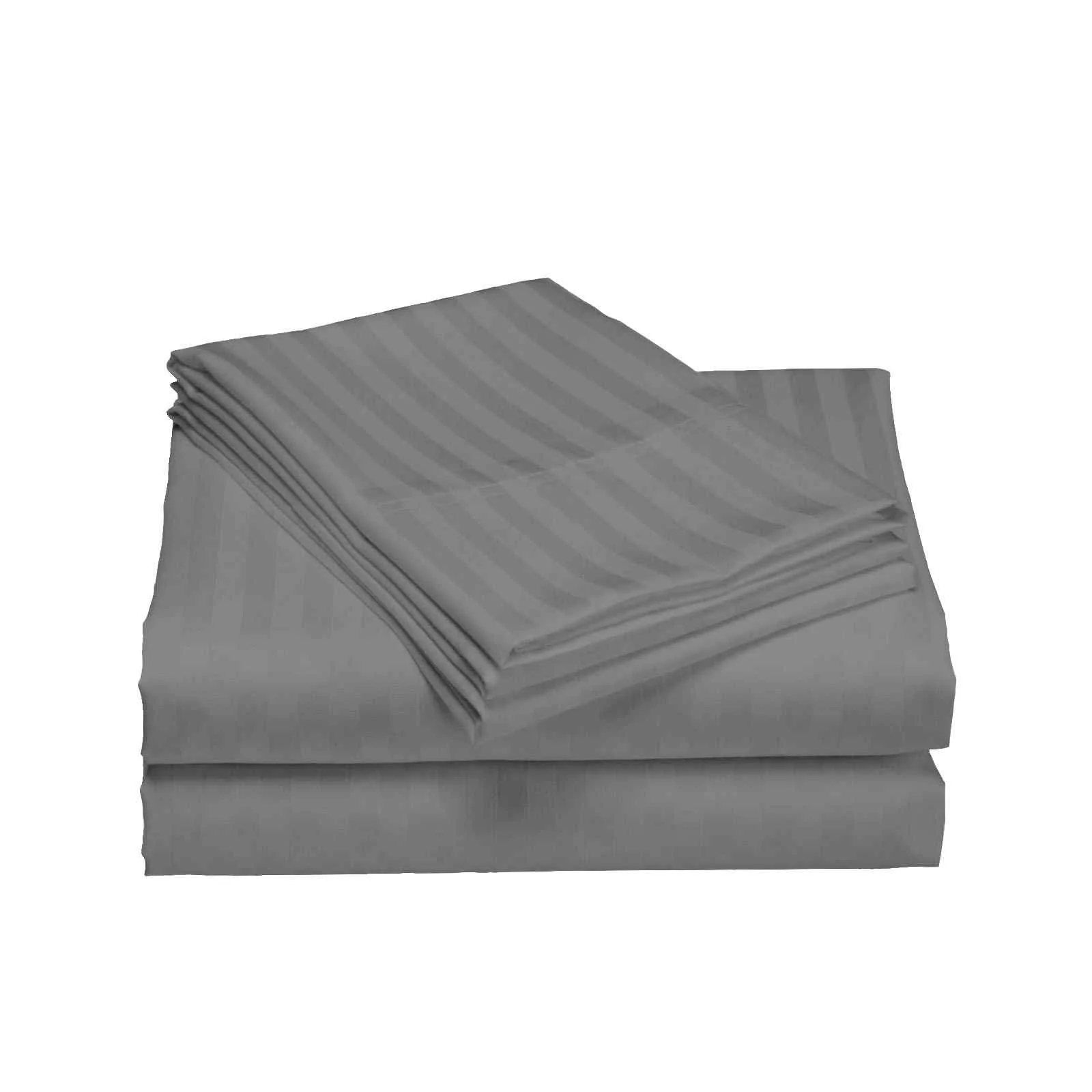 QUEEN 1200 Thread Count Stripe Cotton Blend Quilt Cover Sets - Charcoal - Nurns
