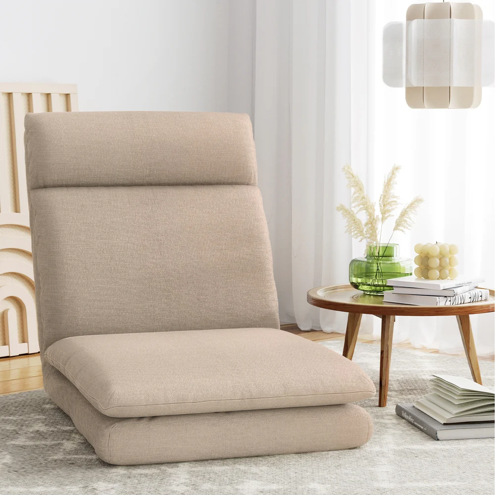 Mylene Floor Chair Sofa Linen  - Beige - Nurns