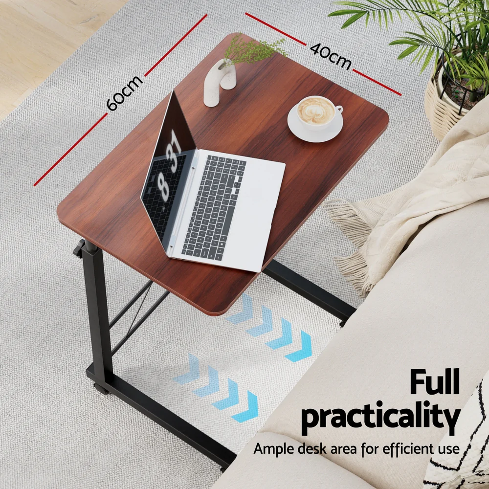 Artiss Laptop Desk Table Adjustable 60cm Dark Wood - Nurns