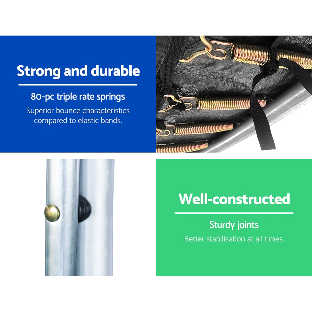 Everfit Trampoline for Kids 14ft Rebounder with Ladder Basketball Hoop - Nurns