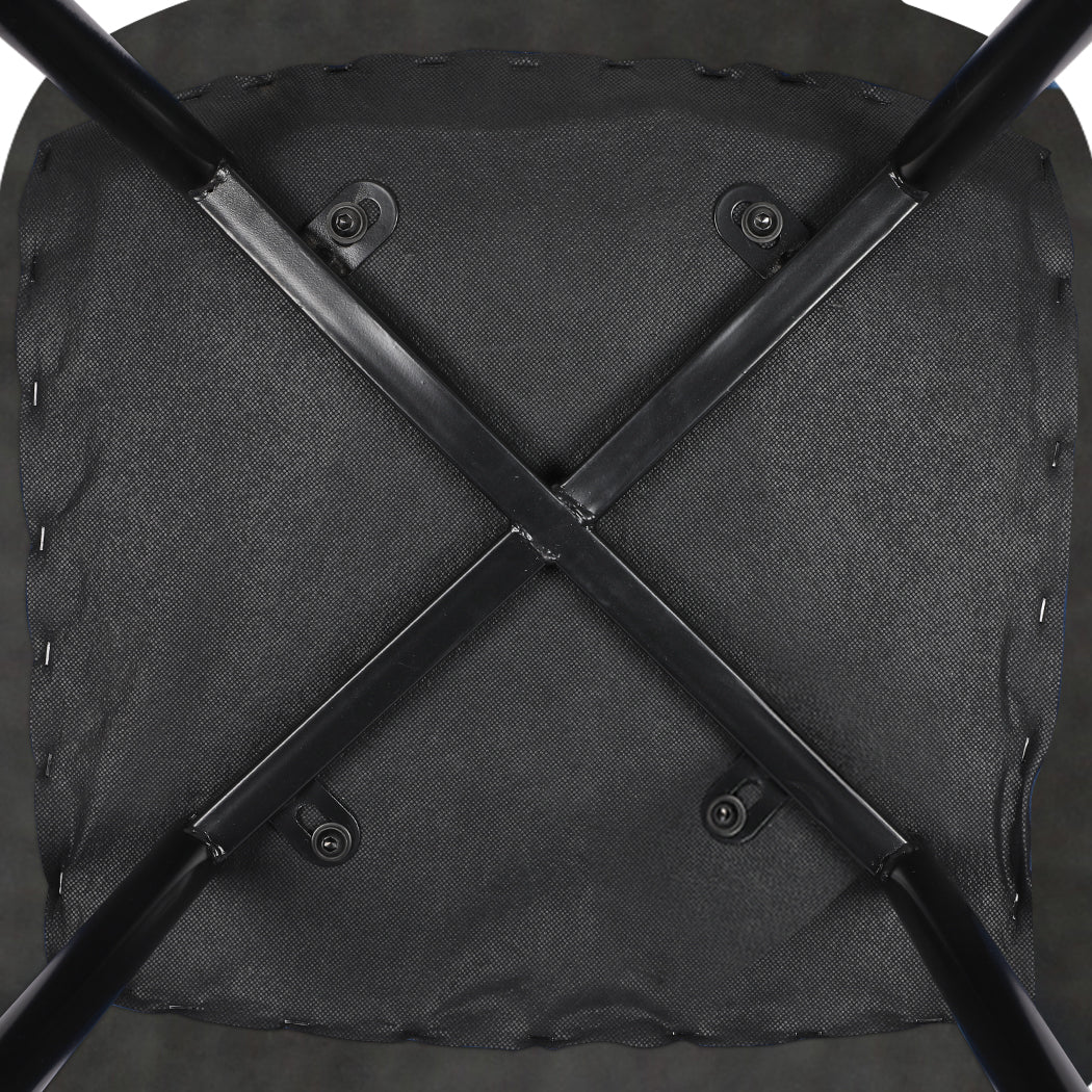 Hayes Set of 4 Dining Chairs Kitchen Table Lounge Room Padded Seat PU Leather - Grey - Nurns