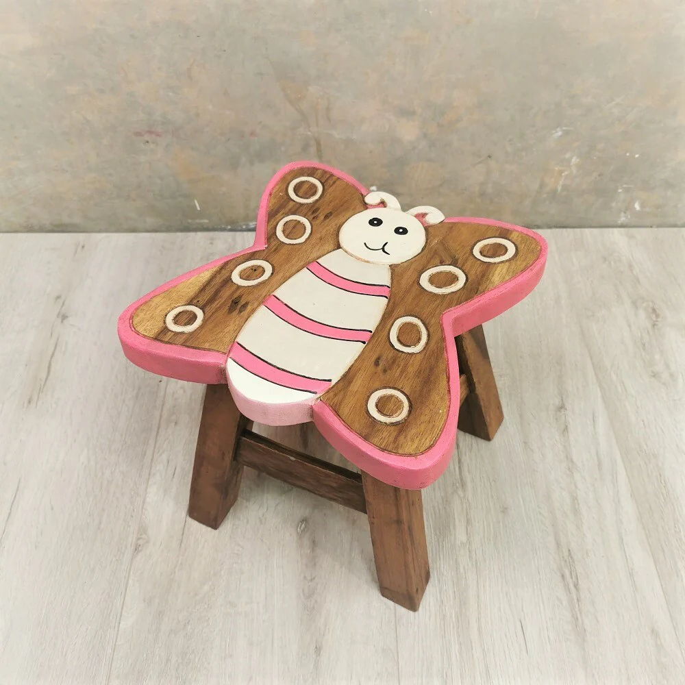 Kids Wooden Stool Butterfly - Nurns