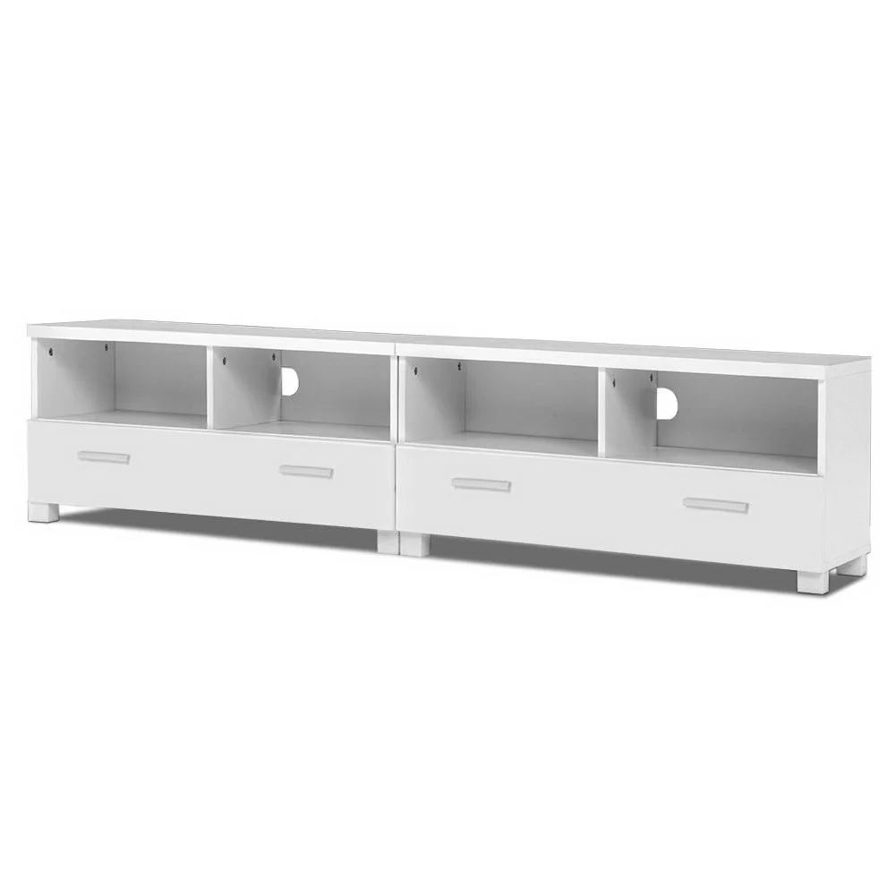 Larsen 180cm TV Stand Entertainment Unit with Drawers - White - White - Nurns