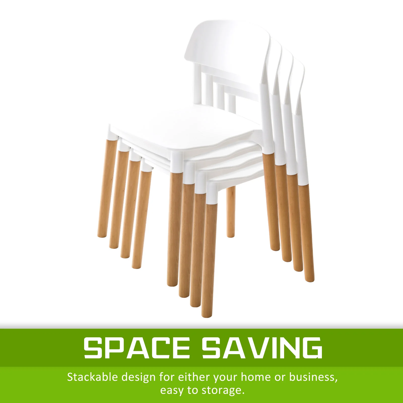 Mabel Set of 4 Retro Belloch Stackable Dining Cafe Chair - White - Nurns