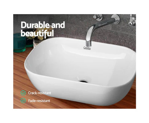 Ceramic Bathroom Basin Sink Vanity Above Counter Basins White Hand Wash - Nurns