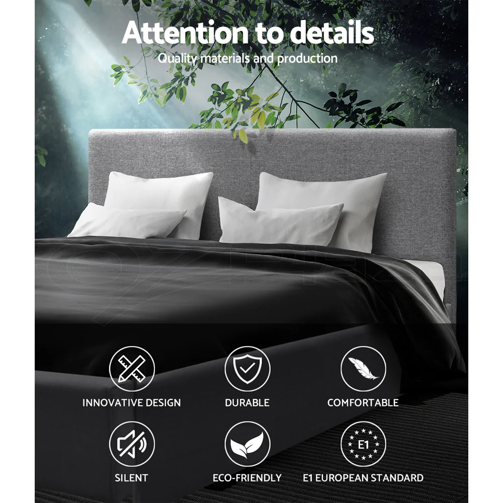 Madison Bed Frame Fabric - Grey Double - Nurns