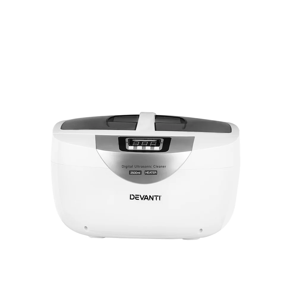Devanti 2500ml Ultrasonic Cleaner Heater Jewellery Glasses Cleaning Machine 70W - Nurns