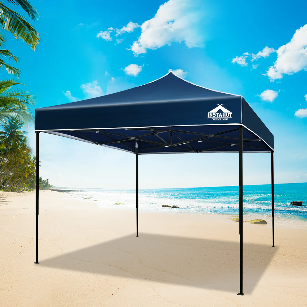 Instahut Gazebo Pop Up Marquee 3x3m Folding Tent Wedding Outdoor Camping Canopy Gazebos Shade Navy - Nurns