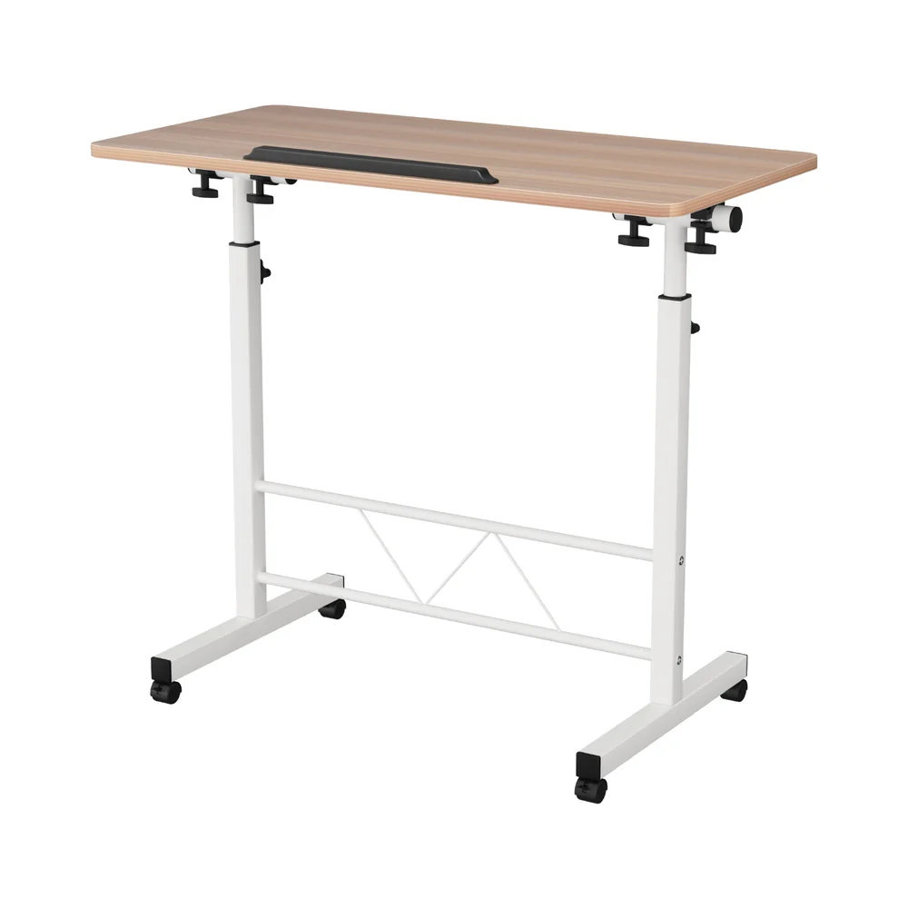 Artiss Laptop Desk Table Adjustable 80cm Light Wood - Nurns