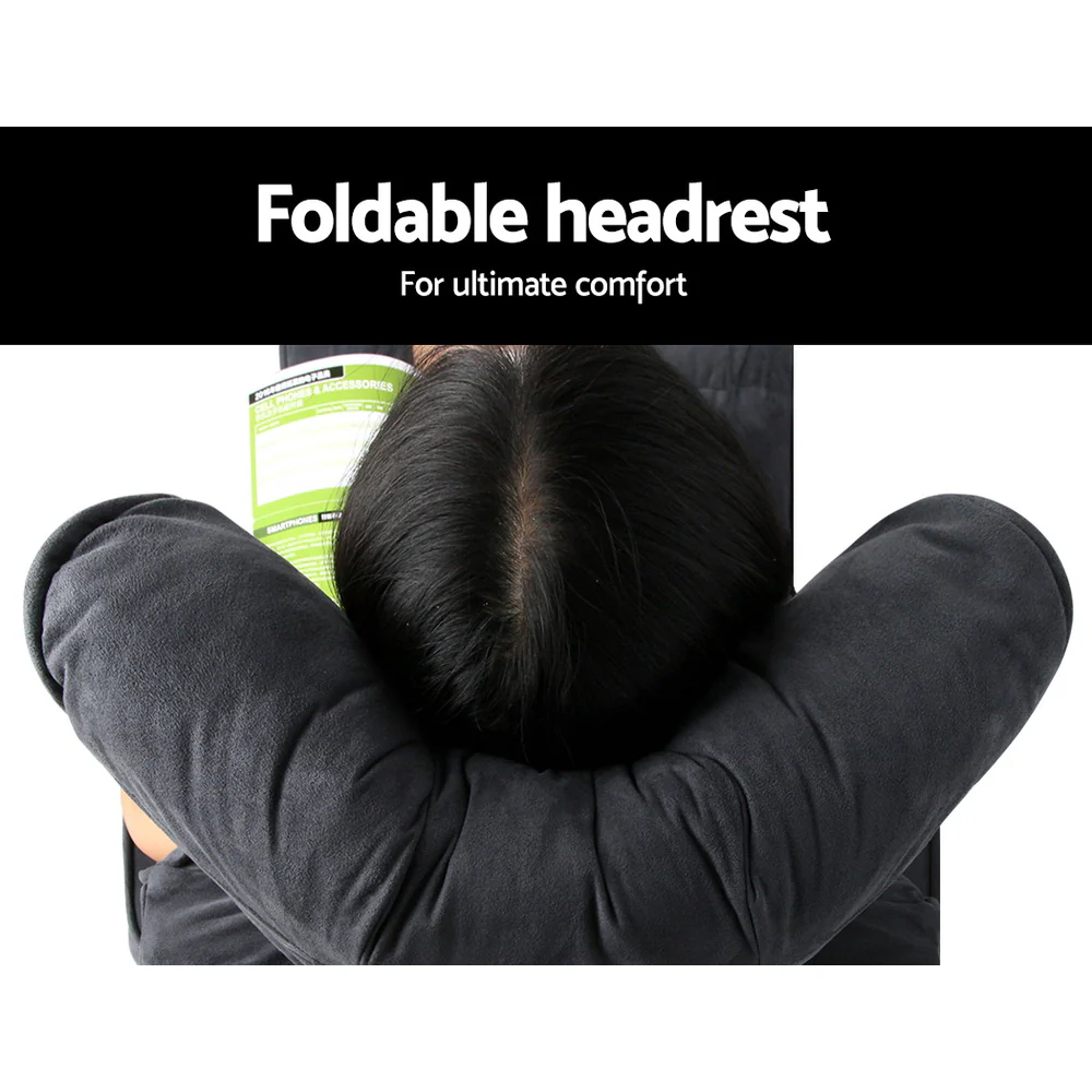 Margaret Adjustable Lounger with Arms - Charcoal - Nurns