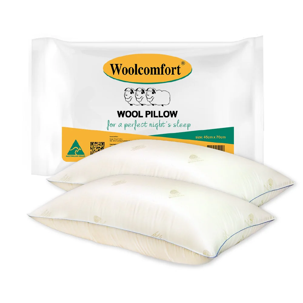 Set of 2 Natural Health Wool Pillow - White - Nurns