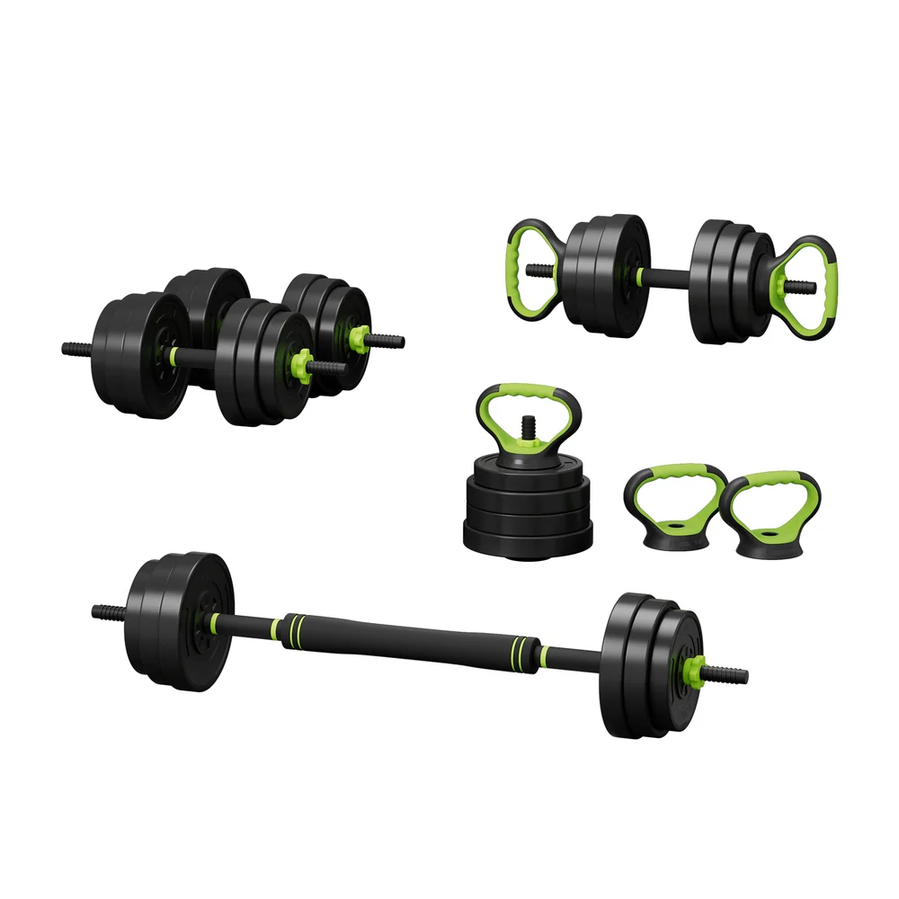 Everfit 25kg Adjustable Dumbbells Set Kettle Bell Weight Plates Barbells Gym - Nurns