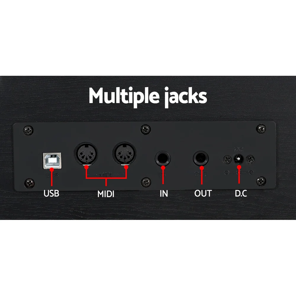 Alpha 88 Keys Electronic Piano Keyboard Digital Electric with Stand Semi-Weighted - Nurns